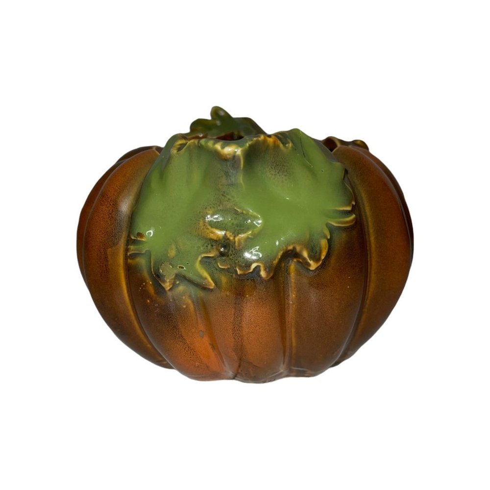 Thanksgiving Fall Ceramic Pumpkin Gravy Boay Handle Spout Heavy - Picture 6 of 10